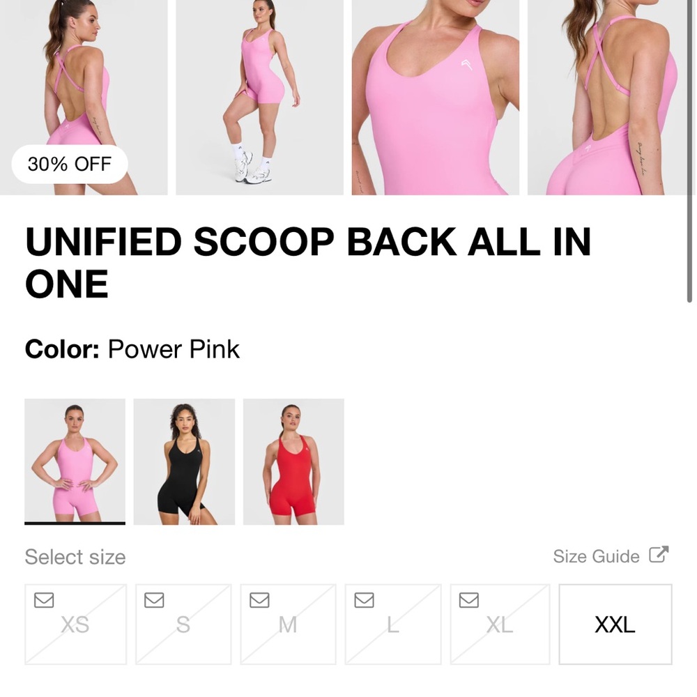 Pink Scoop Back All-In-One